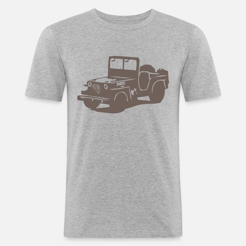 US Jeep Willys 2 - Männer Slim Fit T-Shirt - Grau meliert