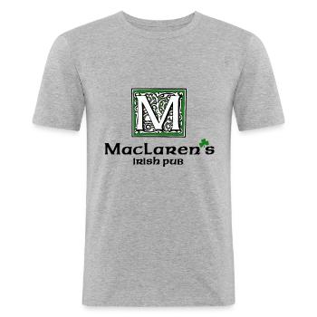 MacLaren's Pub How I Met Your Mother - Men's Slim Fit T-Shirt - heather grey - Front - Nik (191cm)