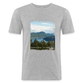 vancouver island - Men's Slim Fit T-Shirt - heather grey - Front - Nik (191cm)