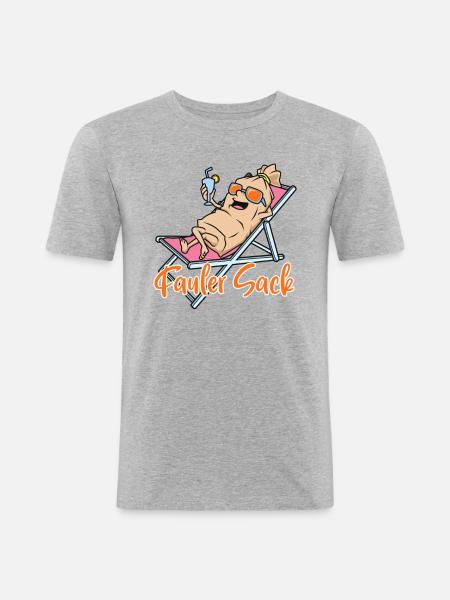 Fauler Sack - Männer Slim Fit T-Shirt - Grau meliert