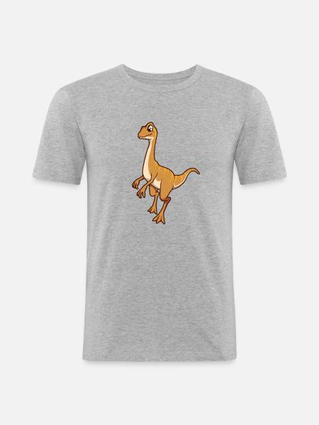 Kawaii Gallimimus - Men's Slim Fit T-Shirt - heather grey