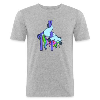Aerial Silk Unicorn - Men's Slim Fit T-Shirt - heather grey - Front - Nik (191cm)