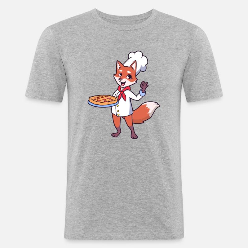 Fuchs is a pizza maker - Men's Slim Fit T-Shirt - heather grey