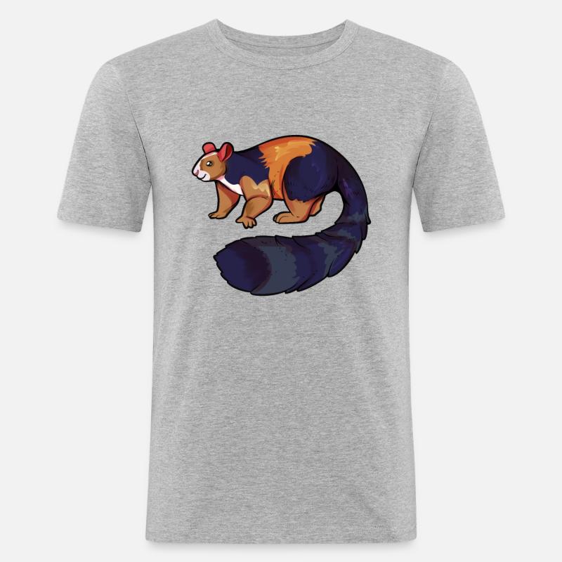 Dessin d’un écureuil géant - T-shirt près du corps Homme - gris chiné
