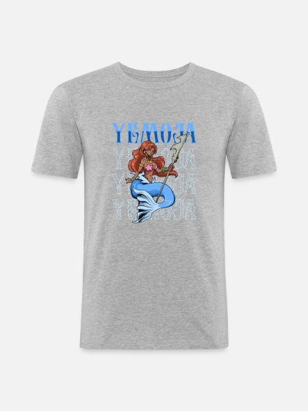 Yoruba God - Yemoja - Men's Slim Fit T-Shirt - heather grey