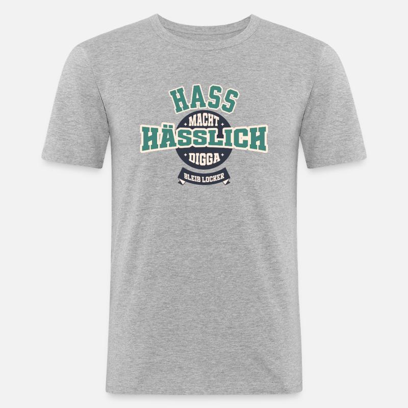 Hate makes ugly - Men's Slim Fit T-Shirt - heather grey