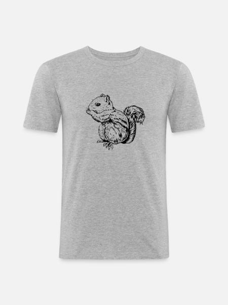 Drawing of a chipmhörchen - Men's Slim Fit T-Shirt - heather grey