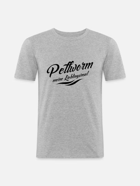 Meine Lieblingsinsel Pellworm - Männer Slim Fit T-Shirt - Grau meliert