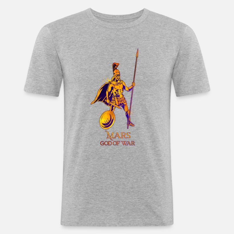 Gott des Krieges - Mars - Männer Slim Fit T-Shirt - Grau meliert
