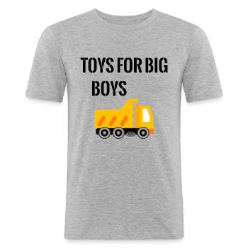 jouets grands garçons - T-shirt près du corps Homme - gris chiné - Devant - Nik (191cm)