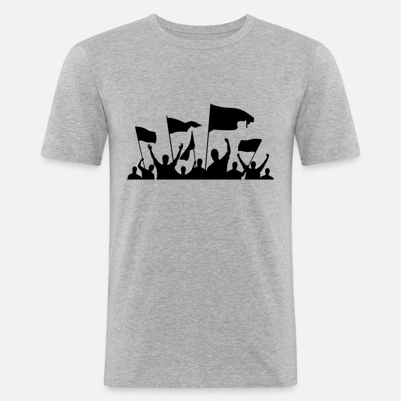 Demonstration / Protestaktion - Männer Slim Fit T-Shirt - Grau meliert