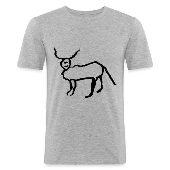 cuckoo little parakeet françois tangles tshirt - Men's Slim Fit T-Shirt - heather grey - Front - Nik (191cm)