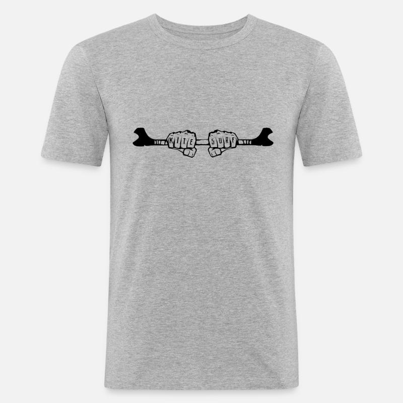 KITESURF - Männer Slim Fit T-Shirt - Grau meliert
