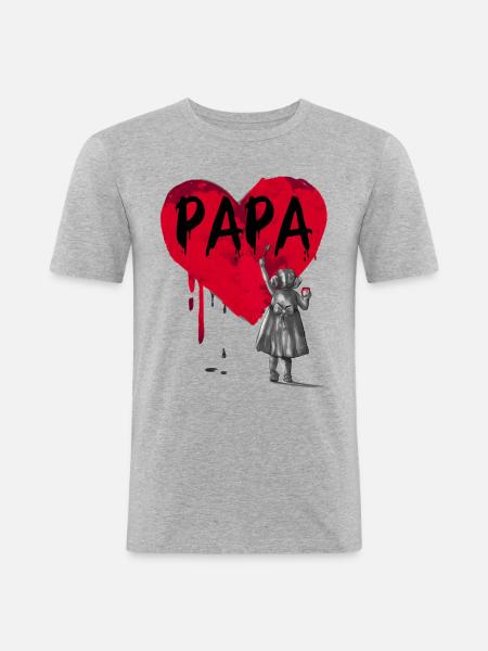 Dad - Daughter - Men's Slim Fit T-Shirt - heather grey