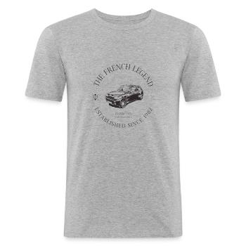  R5 ALPINE TURBO FRENCH CAR - T-shirt près du corps Homme - gris chiné - Devant - Nik (191cm)