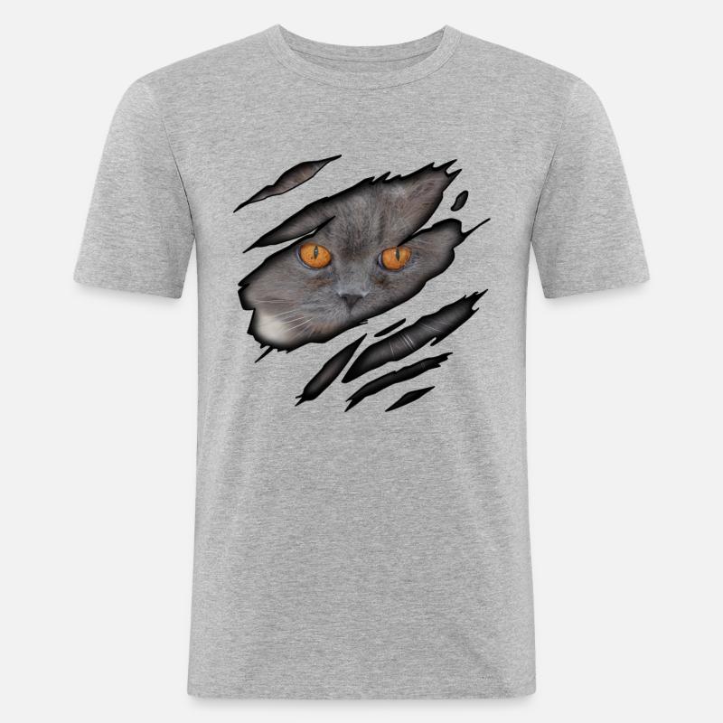 Britisch Langhaar in mir - Männer Slim Fit T-Shirt - Grau meliert