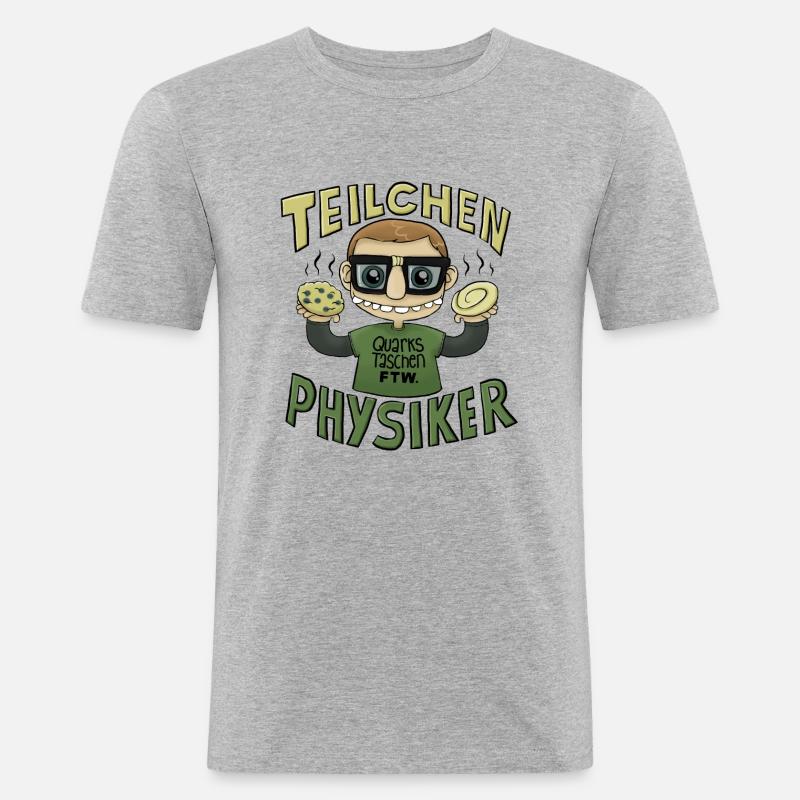 Teilchenphysiker - Männer Slim Fit T-Shirt - Grau meliert