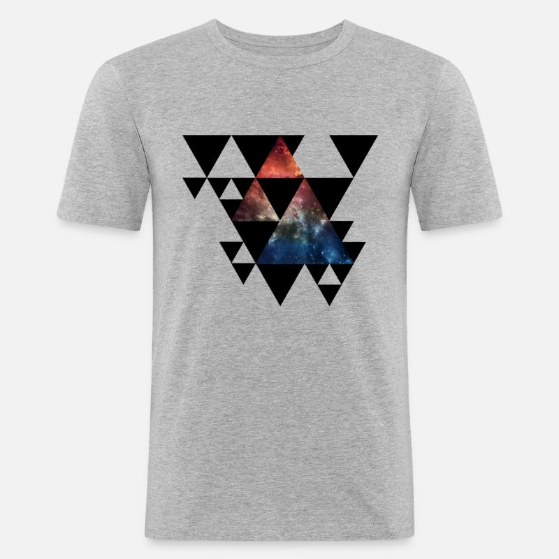 Triangles - Männer Slim Fit T-Shirt - Grau meliert