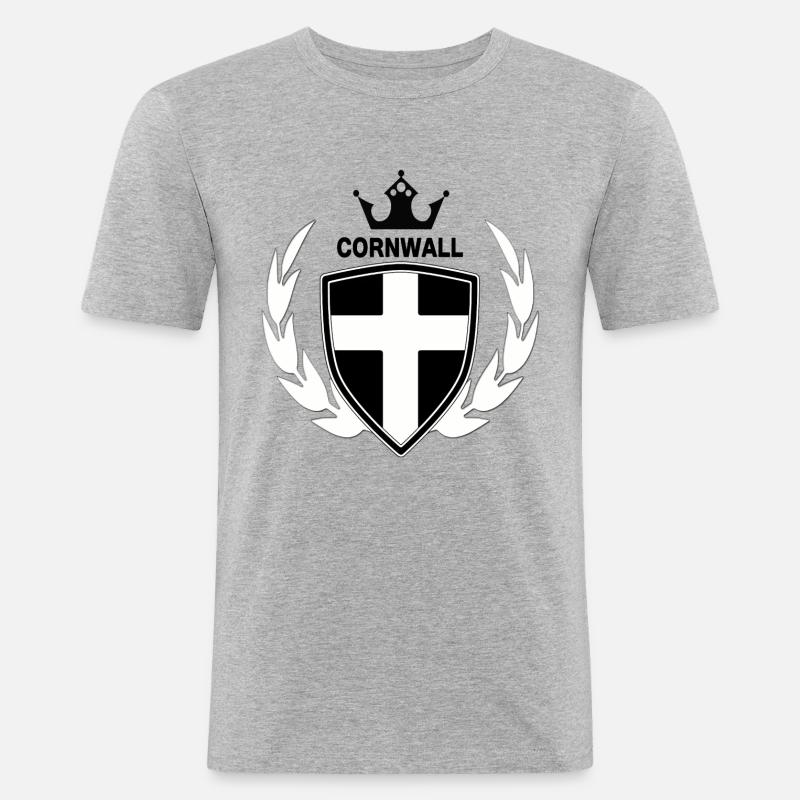 Cornwall - Männer Slim Fit T-Shirt - Grau meliert