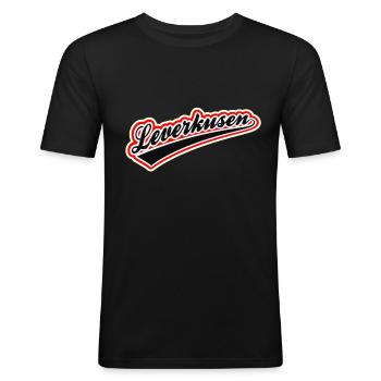 LEVERKUSEN COLLEGE - Männer Slim Fit T-Shirt - Schwarz - Vorne - Nik (191cm)
