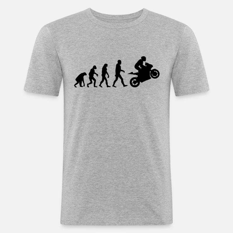 Sport Biker Evolution - Männer Slim Fit T-Shirt - Grau meliert
