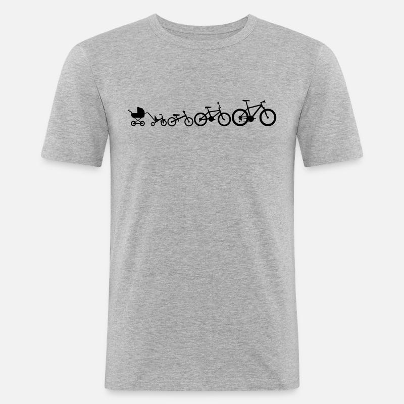 Evolution Mountainbike Bike Farbwechsel - Männer Slim Fit T-Shirt - Grau meliert