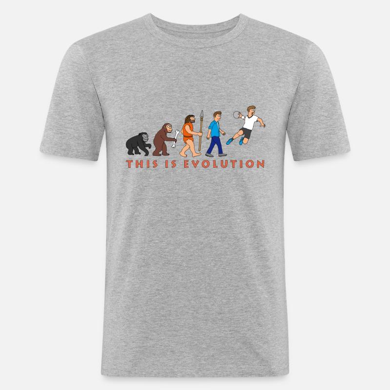 evolution_handball_comic_122012_c - T-shirt près du corps Homme - gris chiné