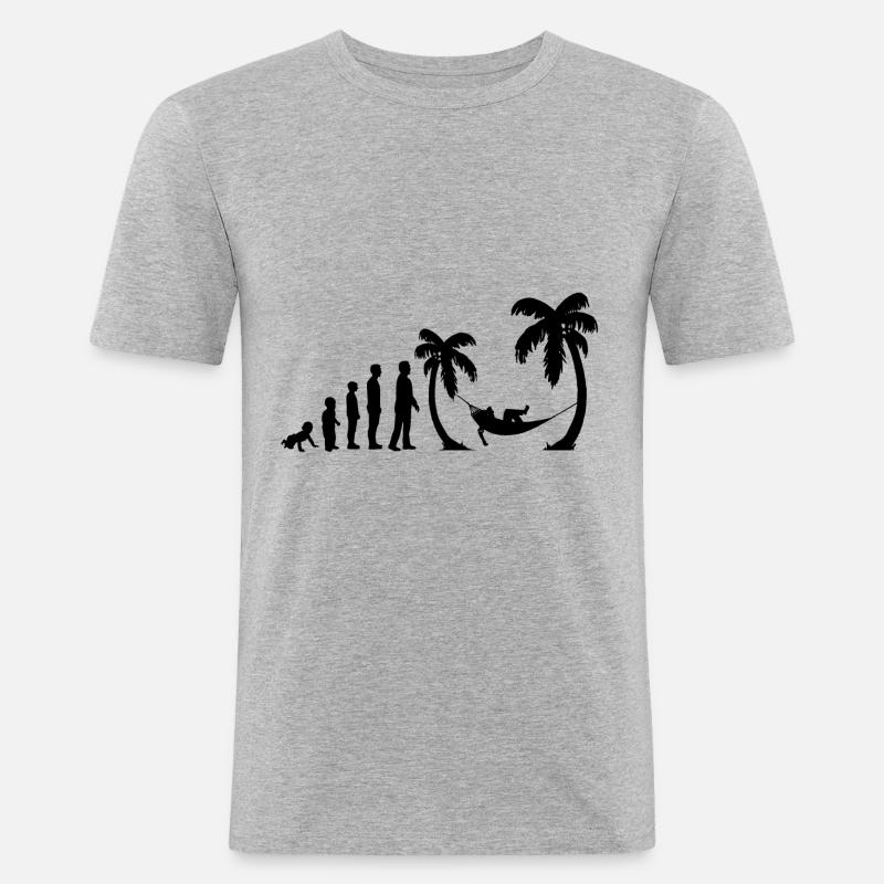 Évolution des vacances - T-shirt près du corps Homme - gris chiné