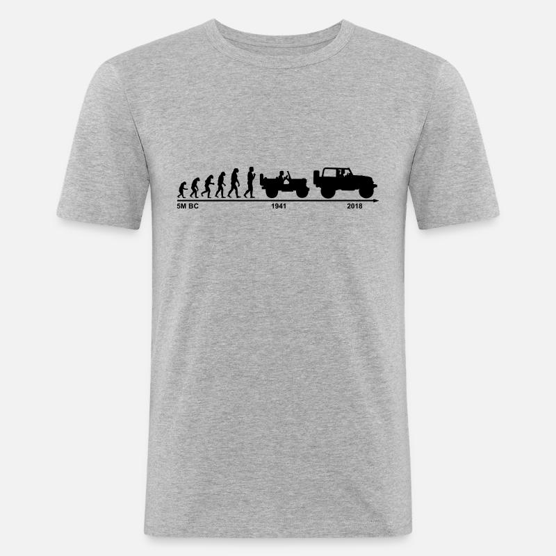 jeep evolution - Männer Slim Fit T-Shirt - Grau meliert