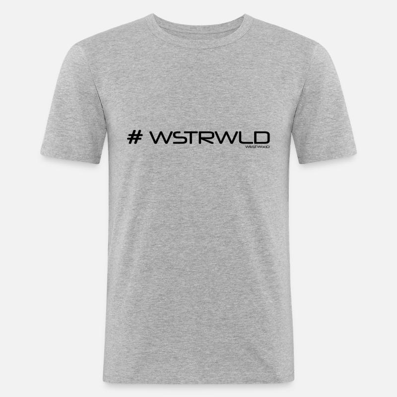 #WSTRWLD - Männer Slim Fit T-Shirt - Grau meliert