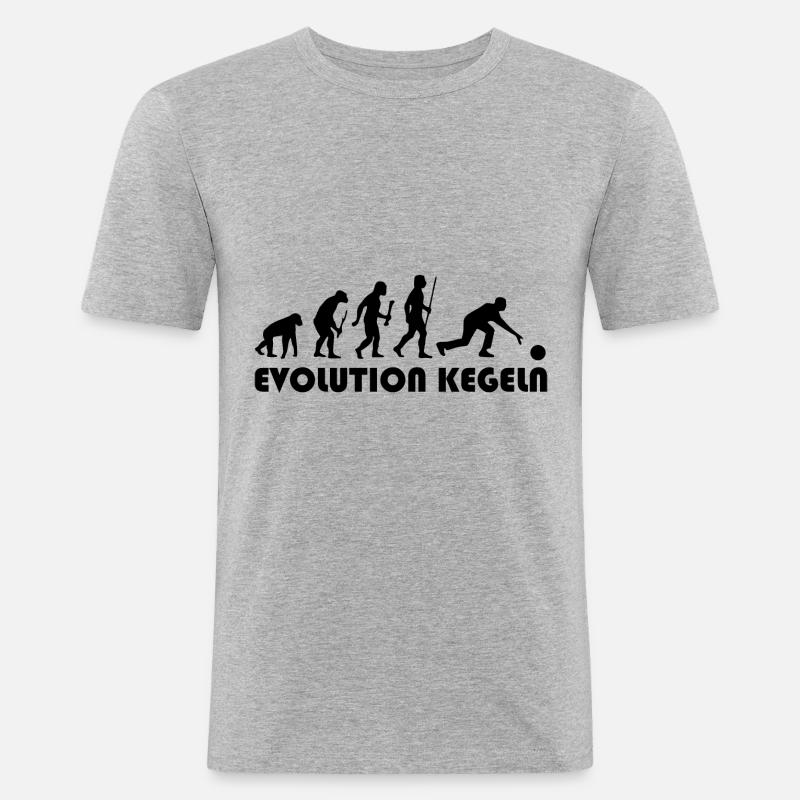 Evolution bowling - Men's Slim Fit T-Shirt - heather grey