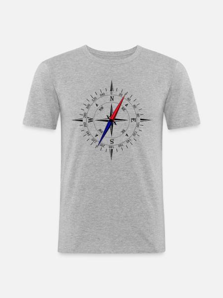 Compass Adventure Navigation - Men's Slim Fit T-Shirt - heather grey