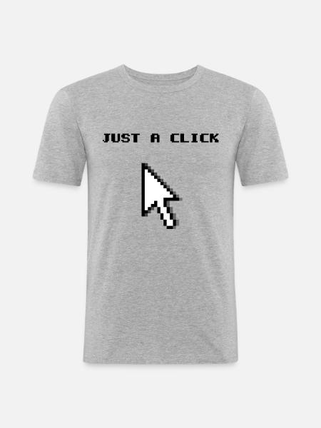 Click Pixel - Men's Slim Fit T-Shirt - heather grey