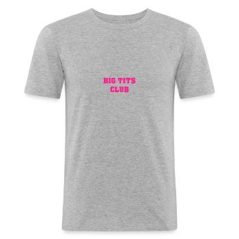 Big Tits Club - Men's Slim Fit T-Shirt - heather grey - Front - Nik (191cm)