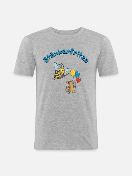 Stänkerfritze - Männer Slim Fit T-Shirt - Grau meliert