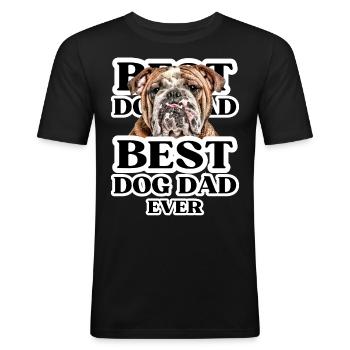 MEILLEUR PAPA CHIEN jamais I cadeau de propriétaire de chien - T-shirt près du corps Homme - noir - Devant - Nik (191cm)