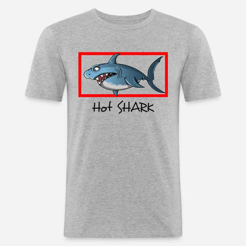 HAI - Männer Slim Fit T-Shirt - Grau meliert