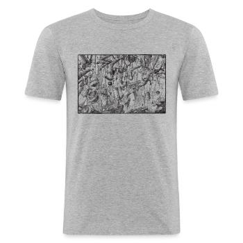 Pipe is Life - Men's Slim Fit T-Shirt - heather grey - Front - Nik (191cm)