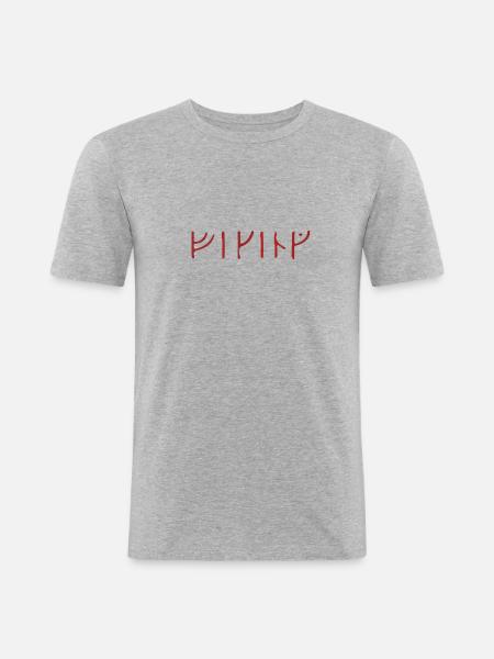 Viking runic - Männer Slim Fit T-Shirt - Grau meliert