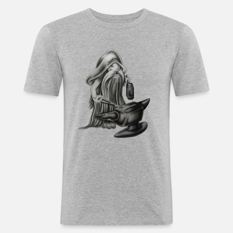 Blacksmith gnom - Männer Slim Fit T-Shirt - Grau meliert