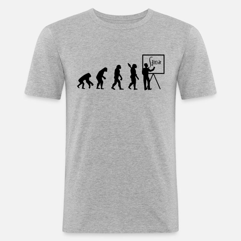 Evolution leads to math - T-shirt près du corps Homme - gris chiné