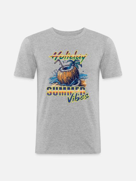 Shirt Vacances - T-shirt près du corps Homme - gris chiné