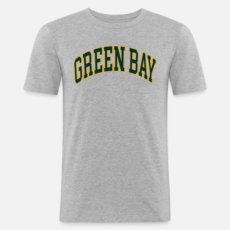 Green Bay - Männer Slim Fit T-Shirt - Grau meliert