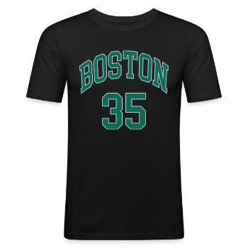 Boston 35 - Men's Slim Fit T-Shirt - black - Front - Nik (191cm)
