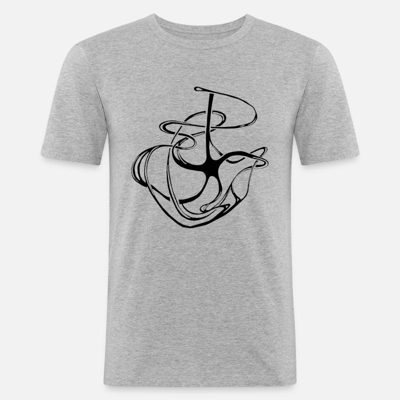 tattoo-SternAnker, Muster, Pattern - Männer Slim Fit T-Shirt - Grau meliert