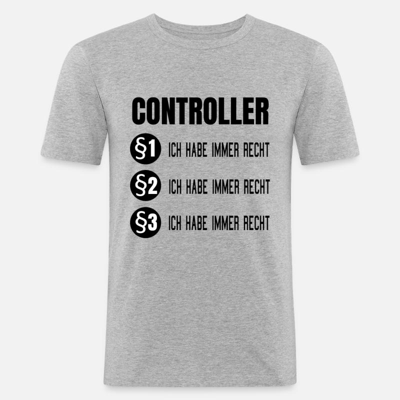 Controller Controlling BWL Geschenk Idee - Männer Slim Fit T-Shirt - Grau meliert