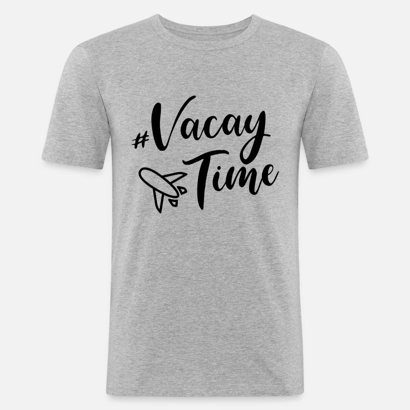vacation urlaub flugzeug - Männer Slim Fit T-Shirt - Grau meliert