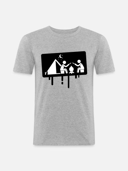 Camping camping - Men's Slim Fit T-Shirt - heather grey
