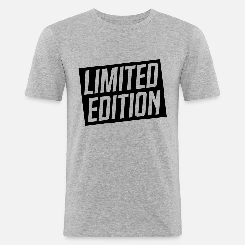 limited edition spruch - Männer Slim Fit T-Shirt - Grau meliert