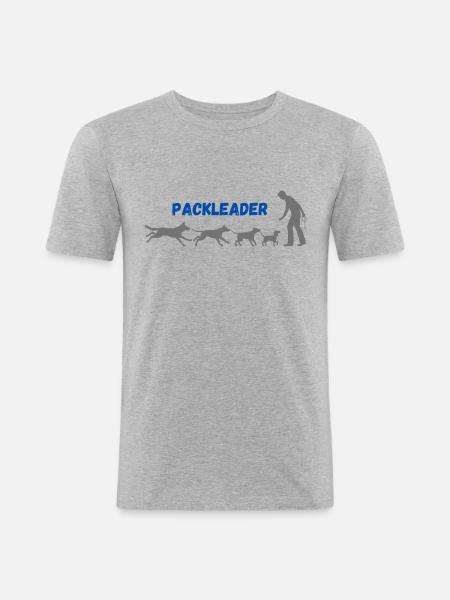 Packleader - Männer Slim Fit T-Shirt - Grau meliert